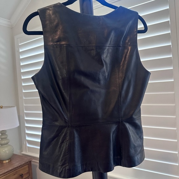 Antonio Melani Genuine Leather Sleeveless Top Small - Picture 2 of 4